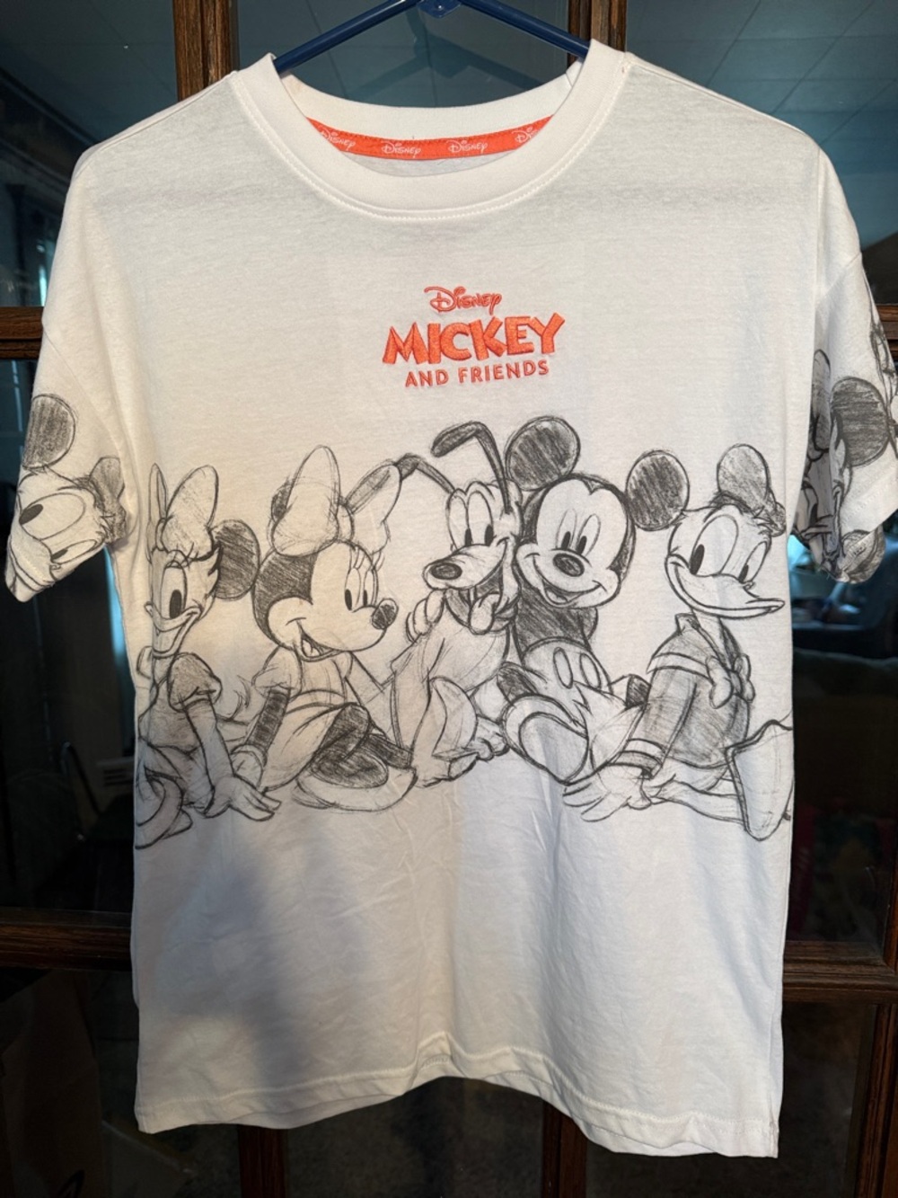 Disney Mickey and Friends White Sketch Graphic T-Shirt XXS LF32504TT